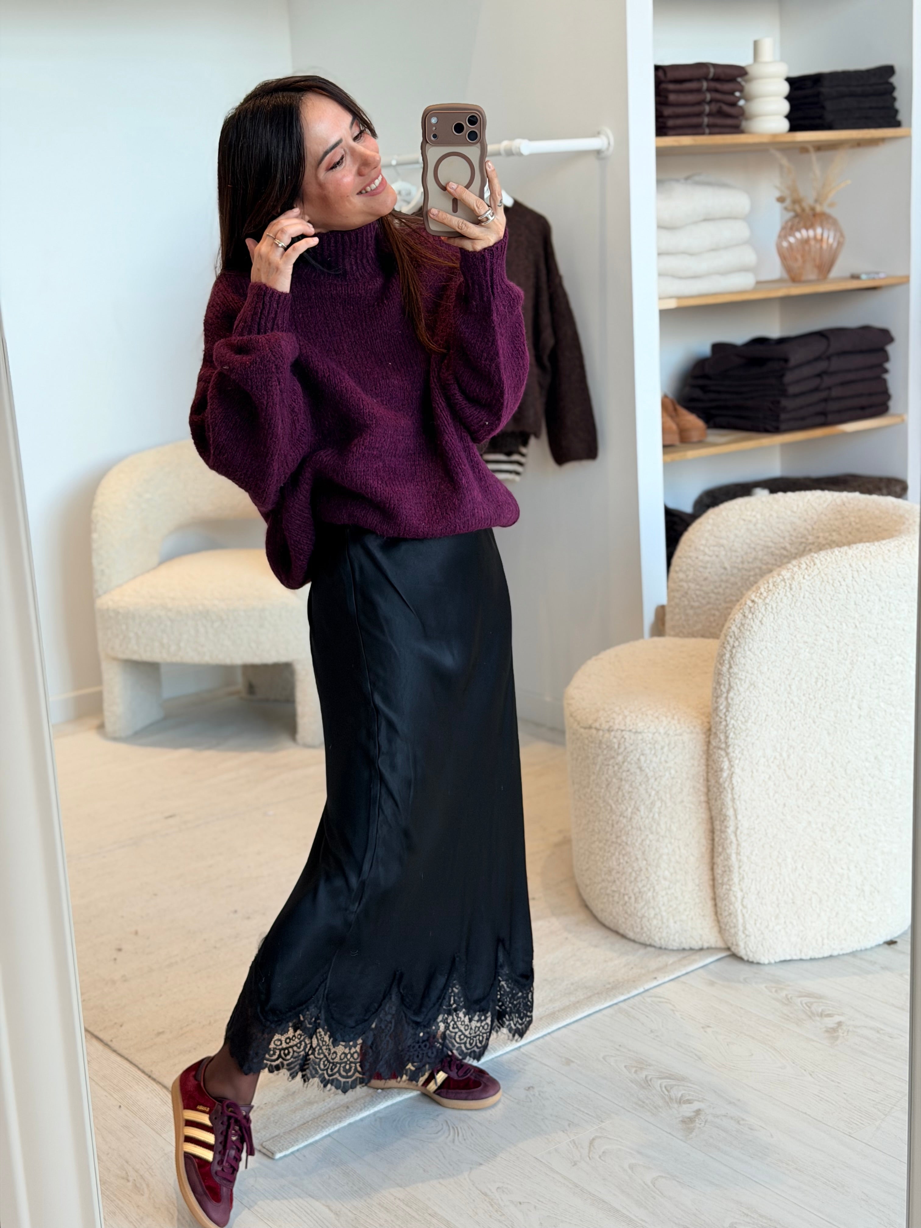 Pull Trésor caché Aubergine - Ysé Paris Pull Trésor caché Aubergine - Ysé Paris