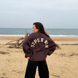 Sweat Super Mom Marron