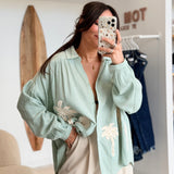 Chemisier Palmiers Vert