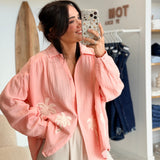 Chemisier Palmiers Pêche