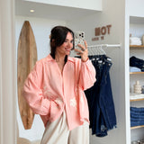 Chemisier Palmiers Pêche