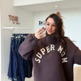 Sweat Super Mom Marron