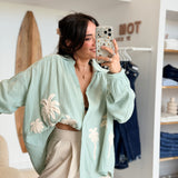 Chemisier Palmiers Vert